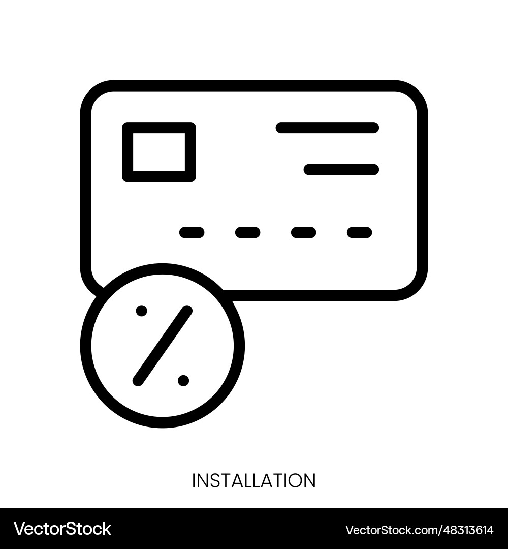 Installation icon line art style design isolated Installation icon line art style design isolated vector image
