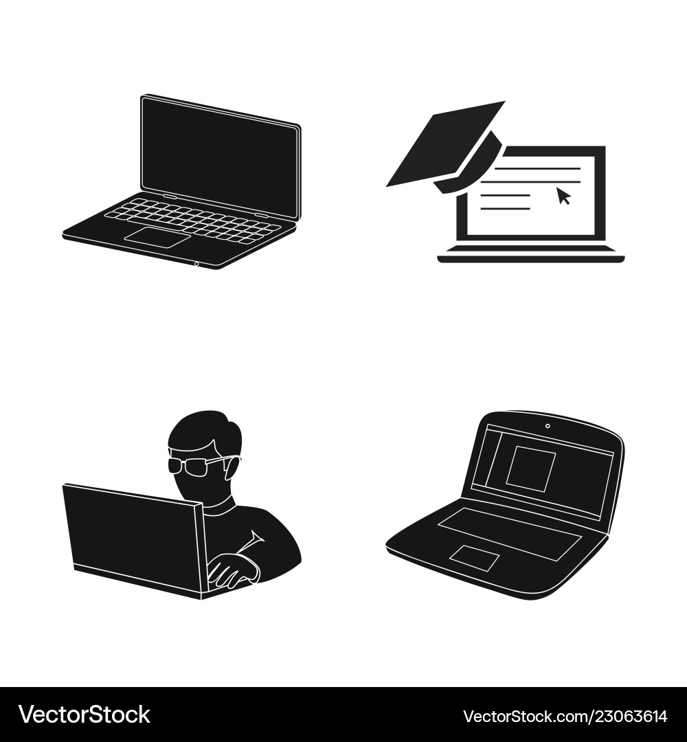 Isolated object of pc and screen symbol Vector Image