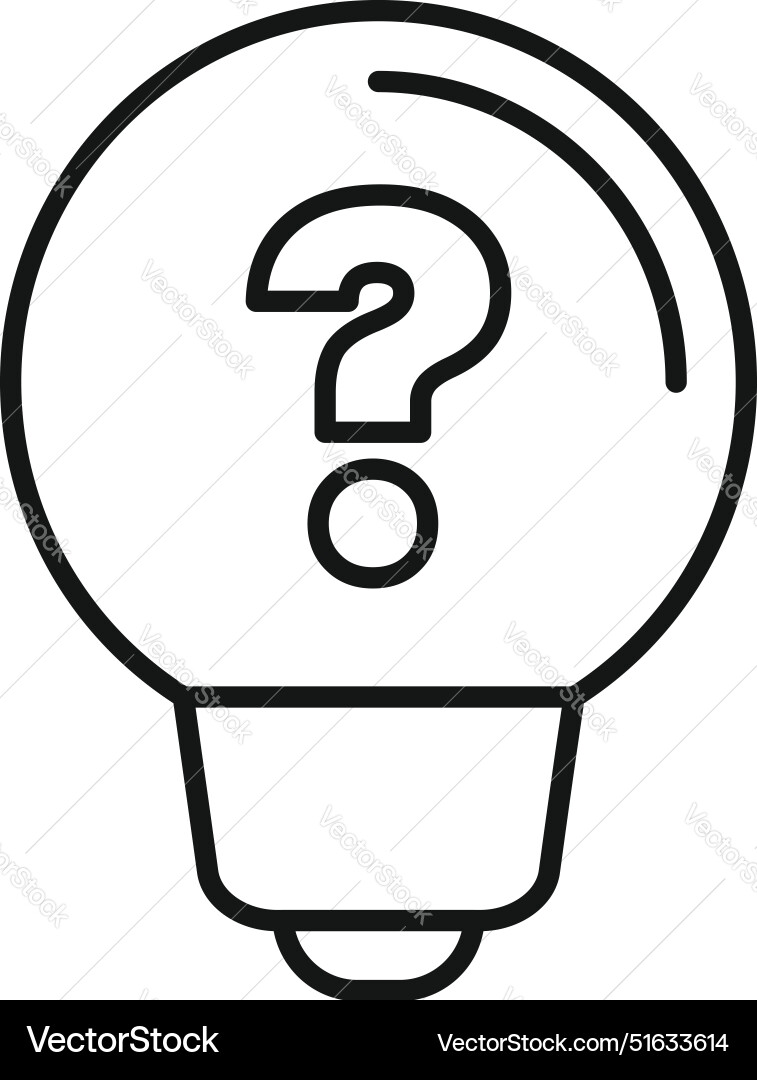 Light bulb with question mark drawing for faq Light bulb with question mark drawing for faq vector image