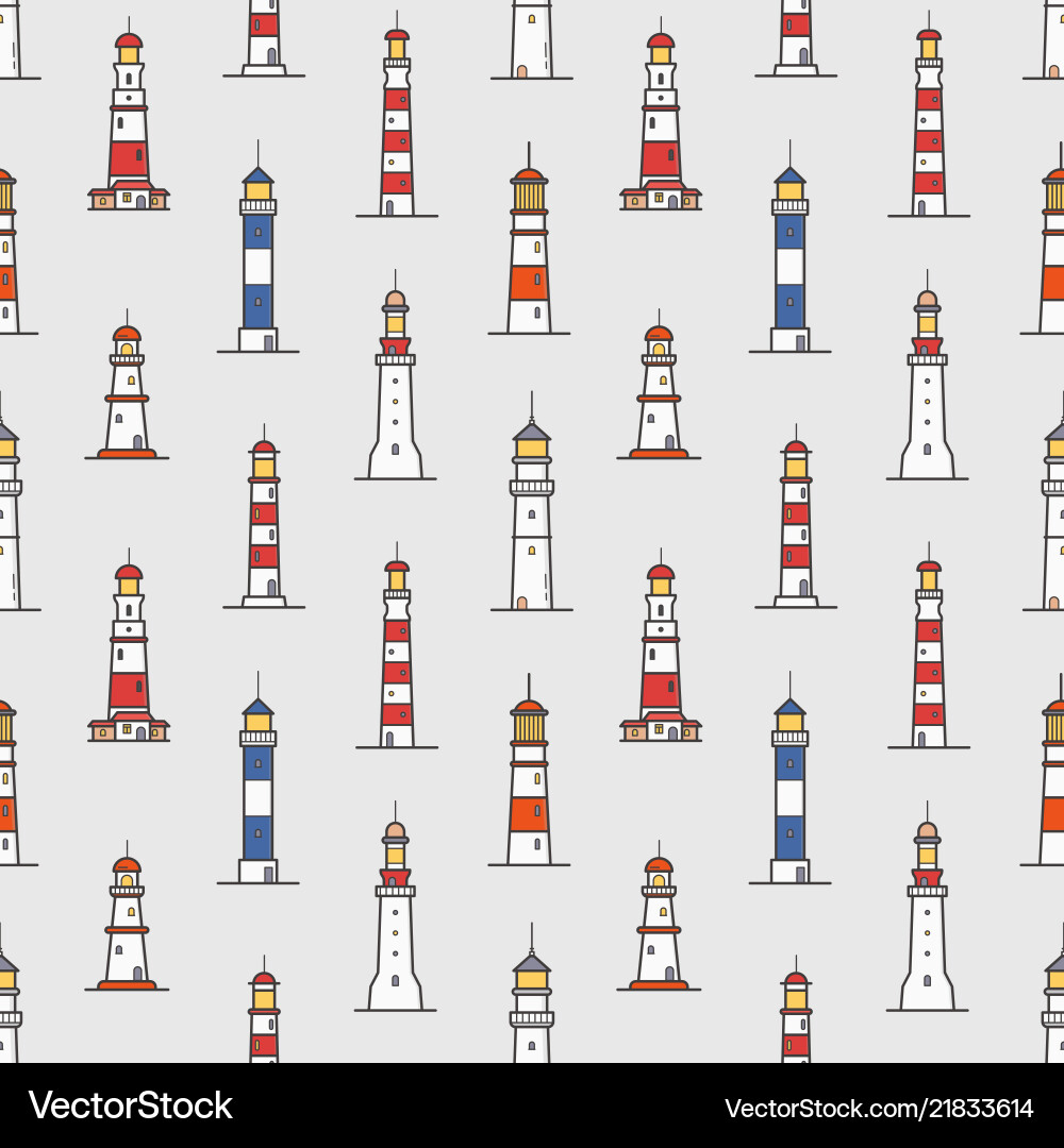 Lighthouse Pattern - Nautical Style vector image
