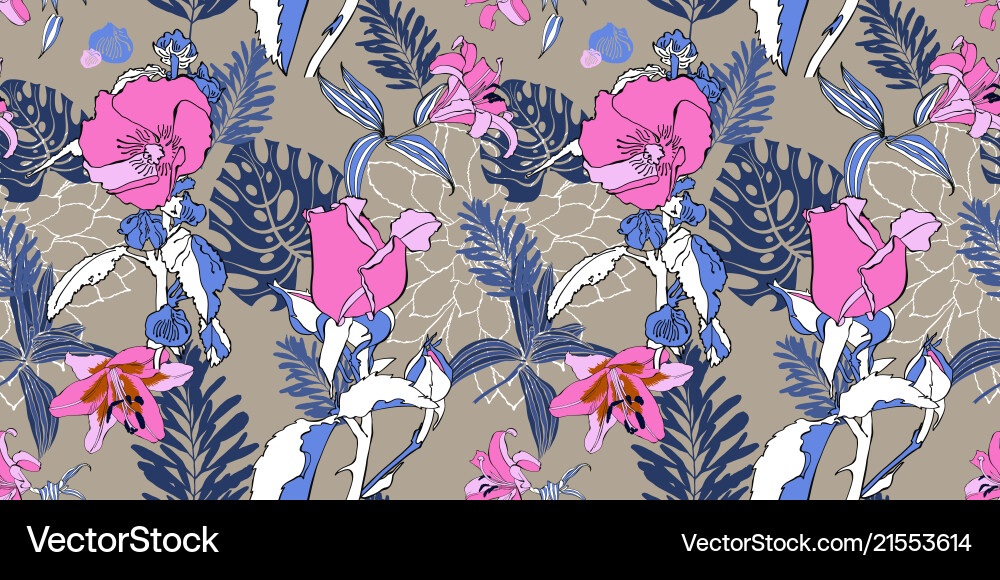 Original trendy nahtlose künstlerische Blumenmuster Original trendy nahtlose künstlerische Blumenmuster vektorbild