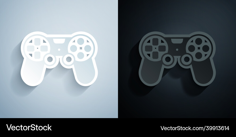 Paper cut game controller or joystick Vector Image