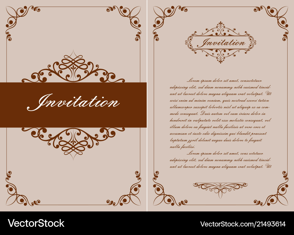Premium invitation or wedding card Royalty Free Vector Image