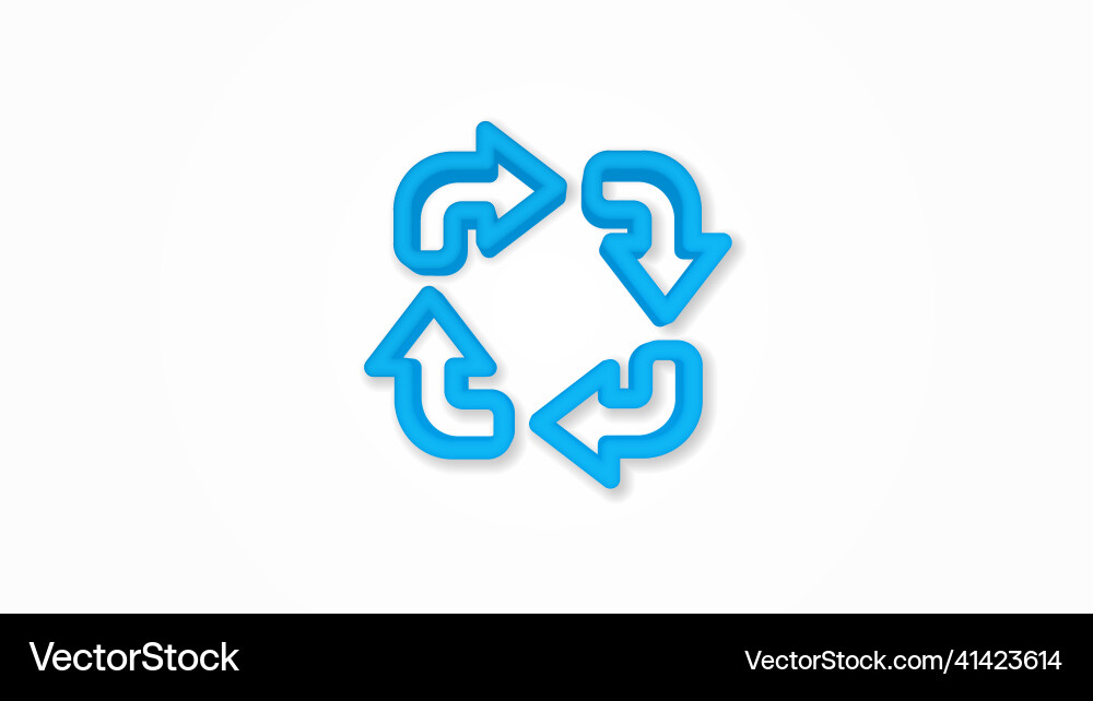 Refresh four arrows realistic icon 3d line Refresh four arrows realistic icon 3d line vector image