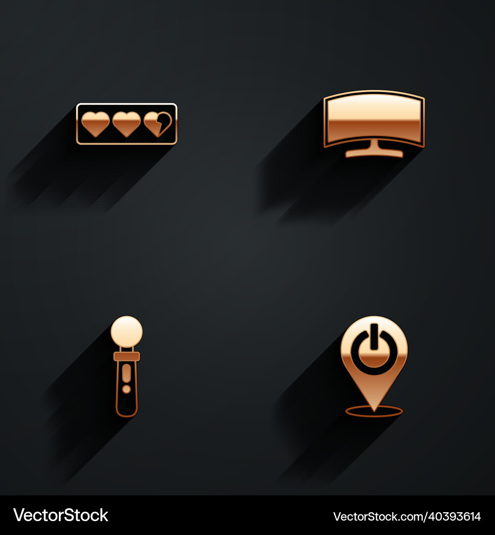 Set game life bar computer monitor vr controller vector image