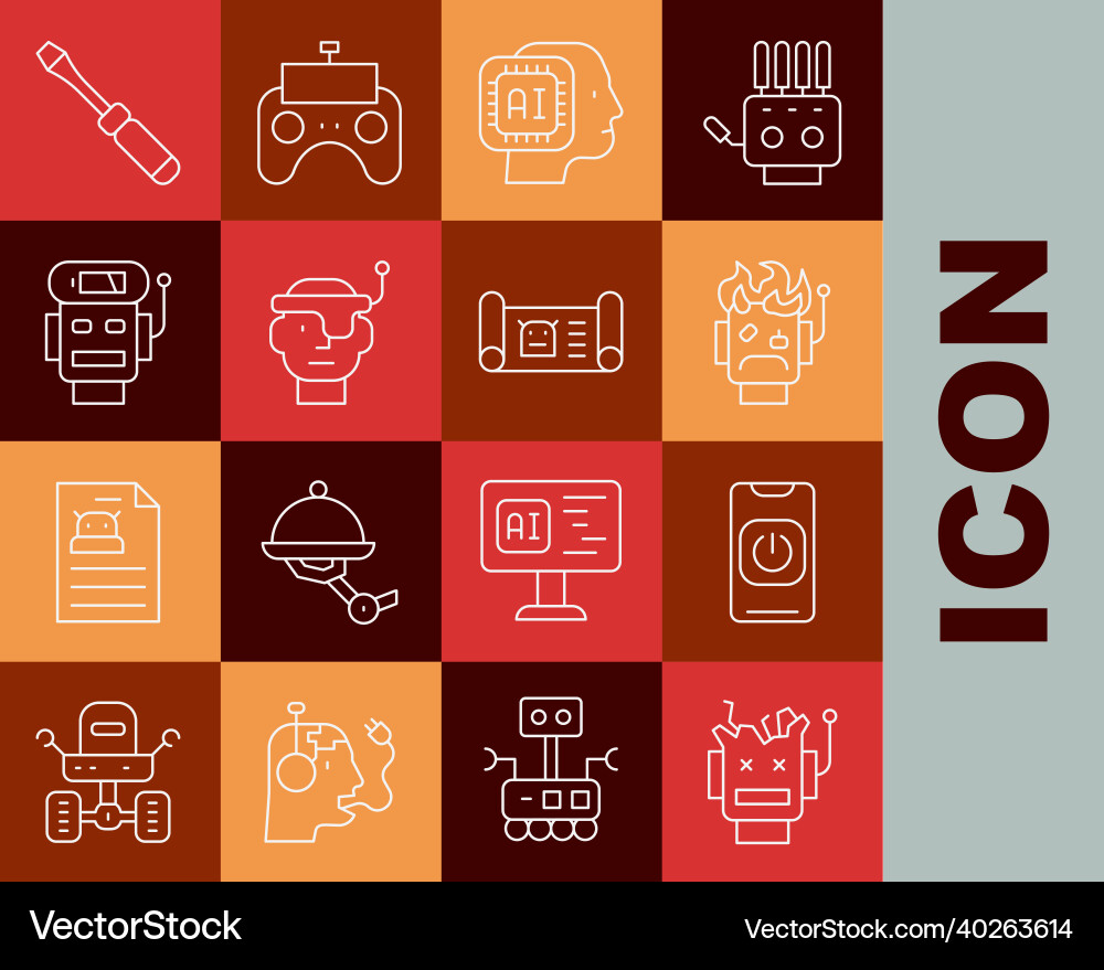 Set line broken robot turn off from phone Set line broken robot turn off from phone vector image