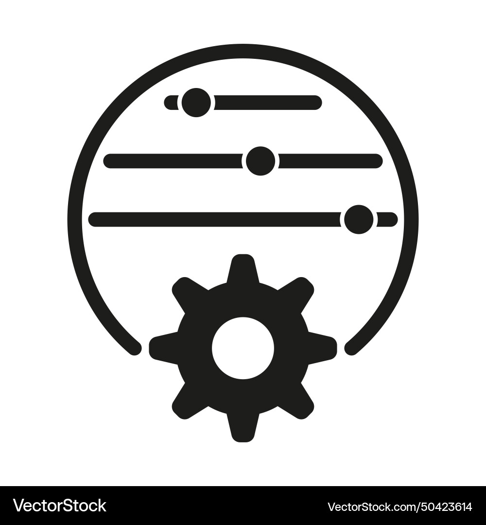 Setting icon gear user preference symbol Vector Image