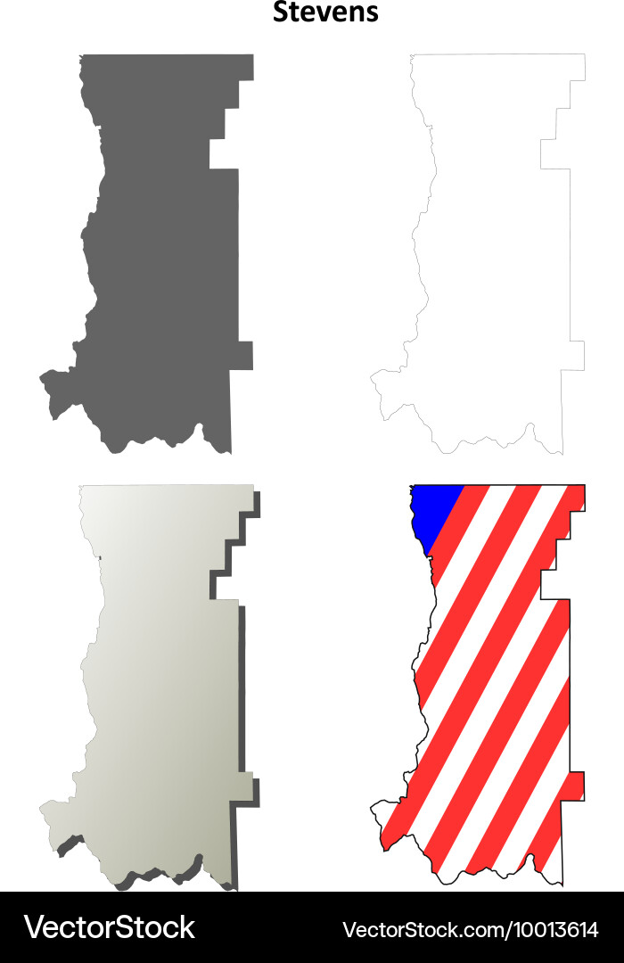 Stevens map icon set Vector Image
