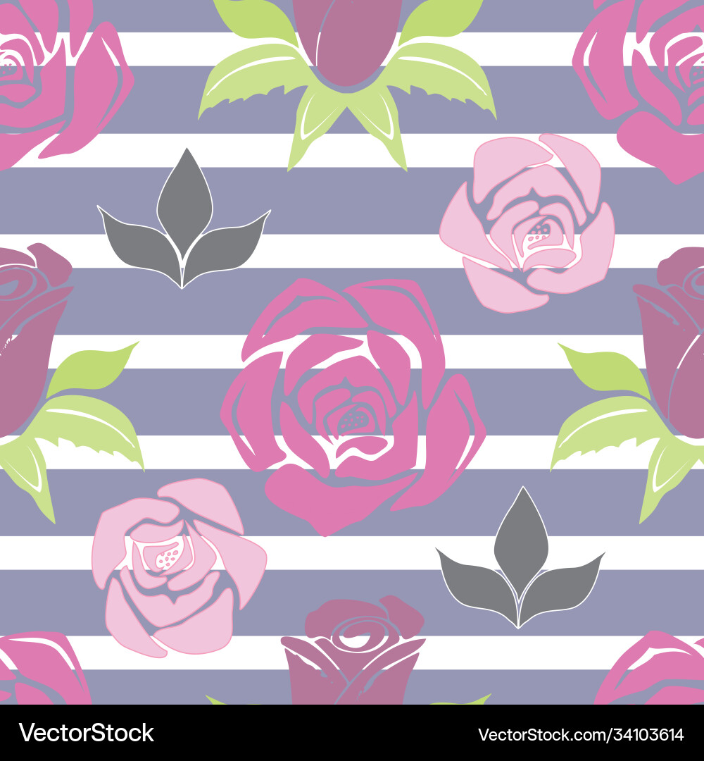 Stripe floral seamless pattern background Stripe floral seamless pattern background vector image