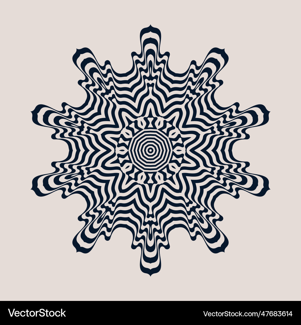 Symmetrical composition of wavy lines abstract vector image