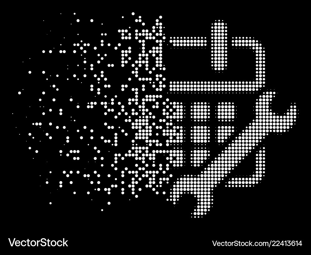 White dissolving pixel halftone calendar configure Vector Image