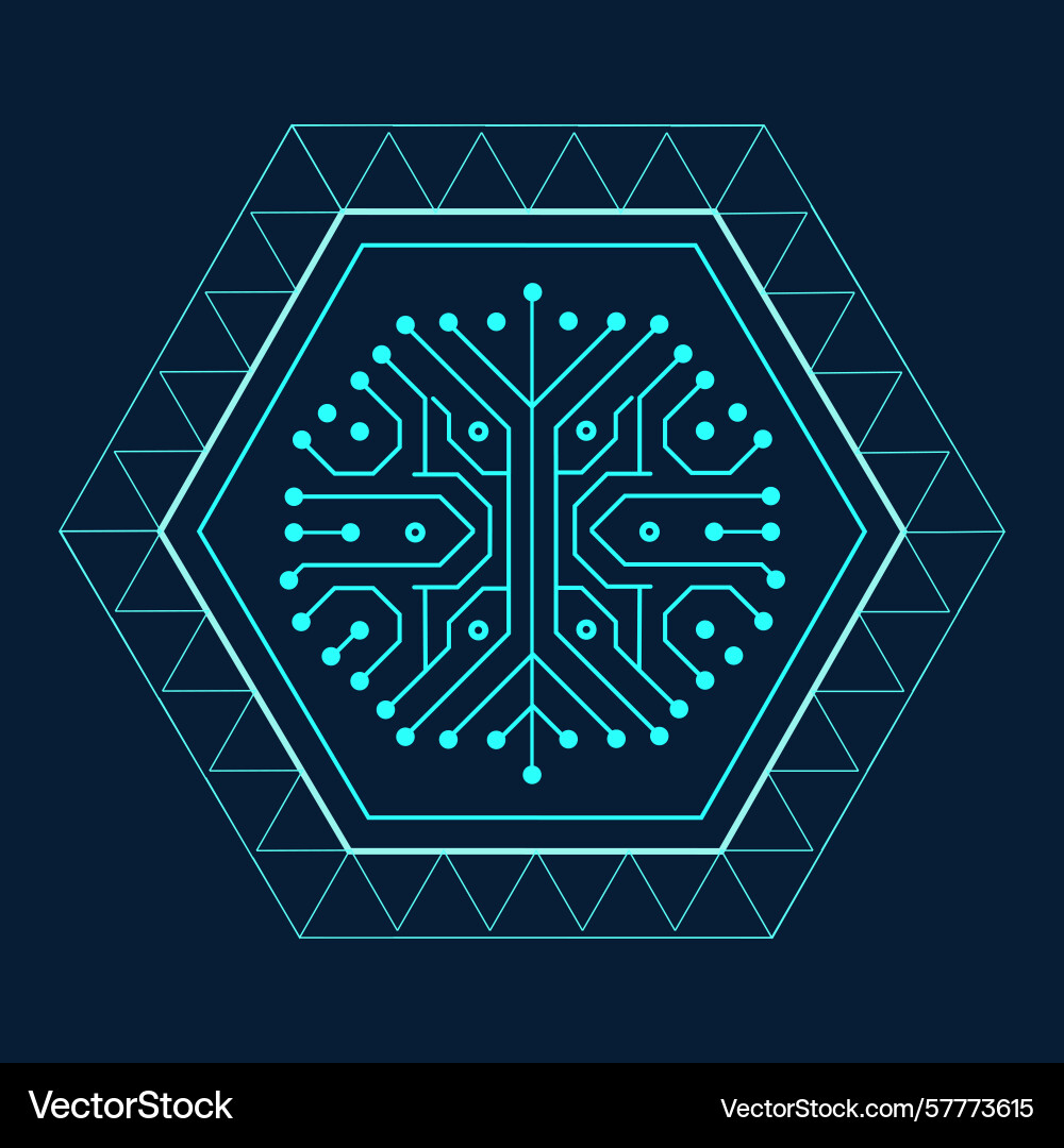 Abstract circuit board in hexagon shape Abstract circuit board in hexagon shape vector image