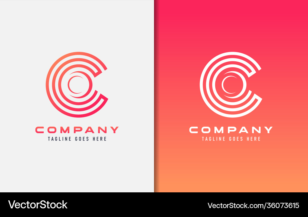 Abstract initial letter c with circle geometric vector image
