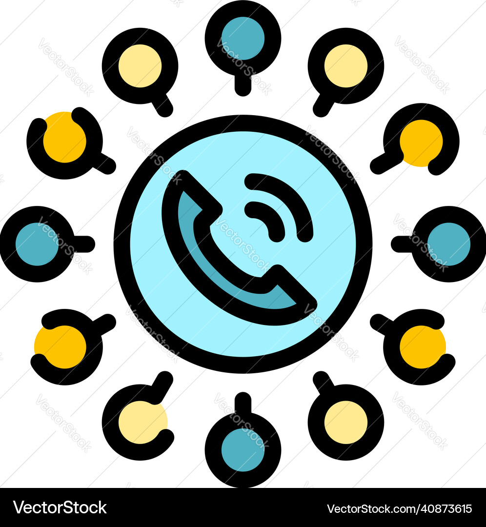 Agent call scheme icon color outline Agent call scheme icon color outline vector image