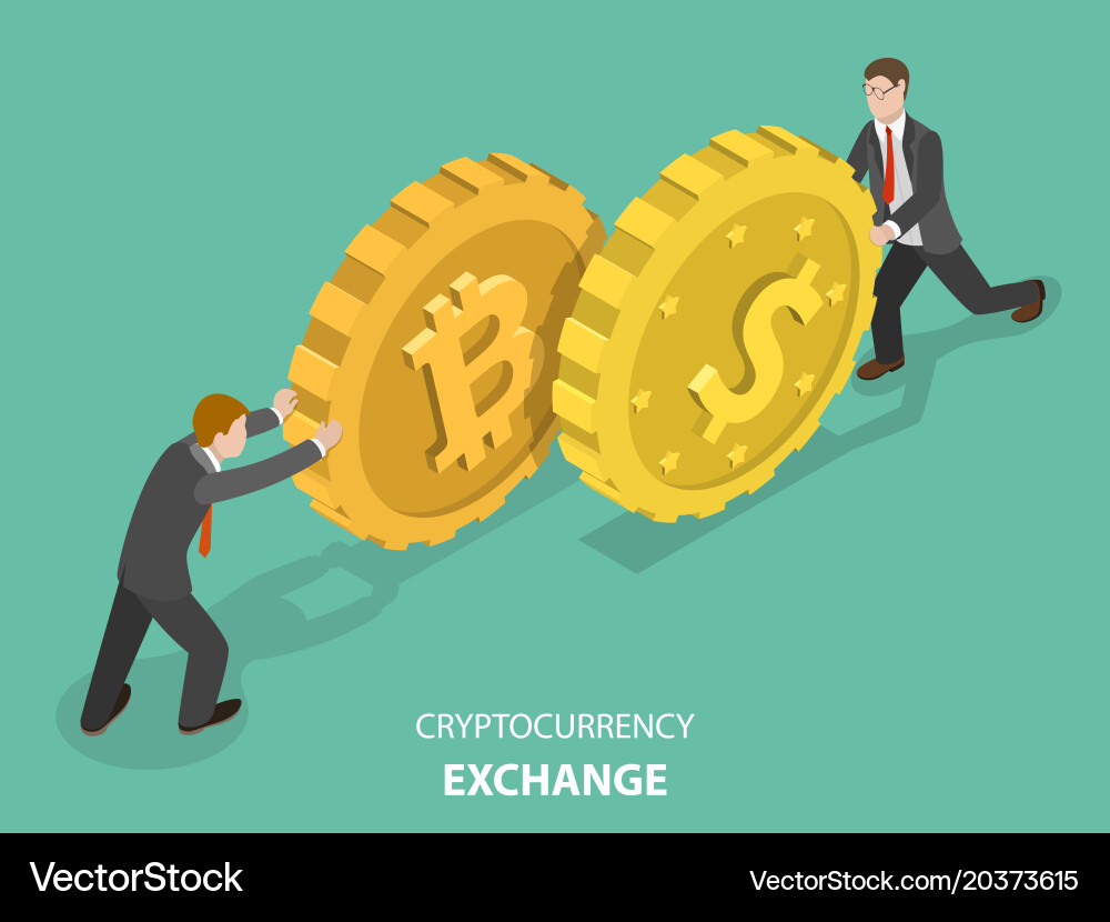 Bitcoin and Dollar Exchange – Royalty-Free Vector | VectorStock