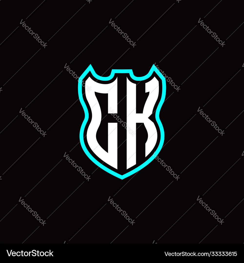C k initial logo design with shield shape C k initial logo design with shield shape vector image