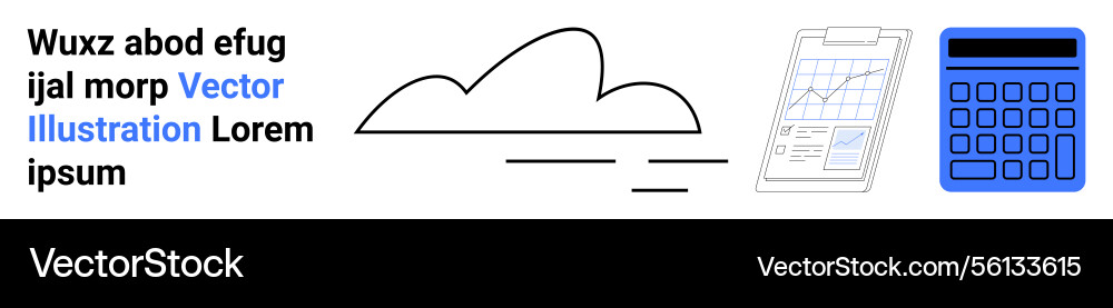 Cloud computing integrated with data charts Vector Image
