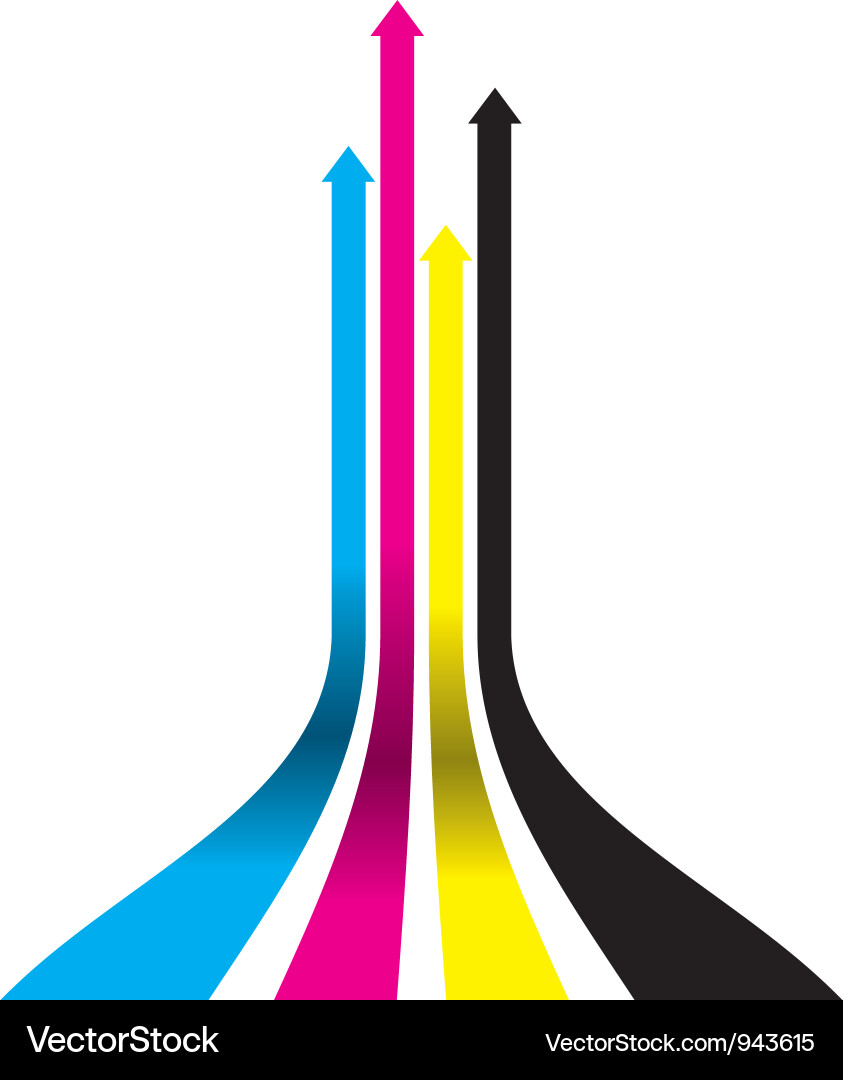 Cmyk Arrows Abstract Background Vector Image