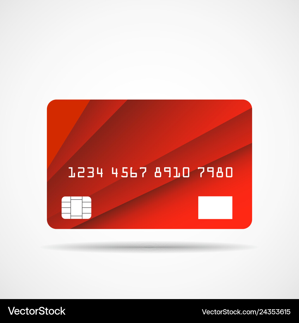Credit card icon with overlap red lines isolated vector image