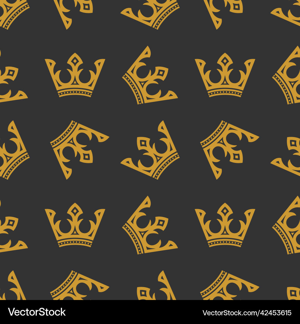 Crowns seamless repeat pattern flat style Vector Image