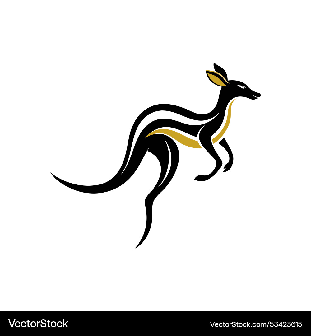 Dynamic kangaroo leap Vector Image