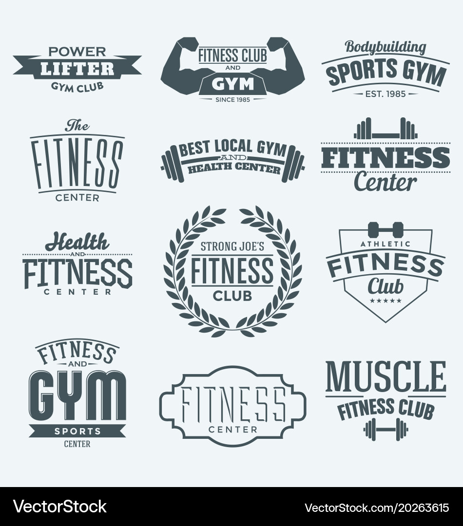 Fitness logos collection vector image