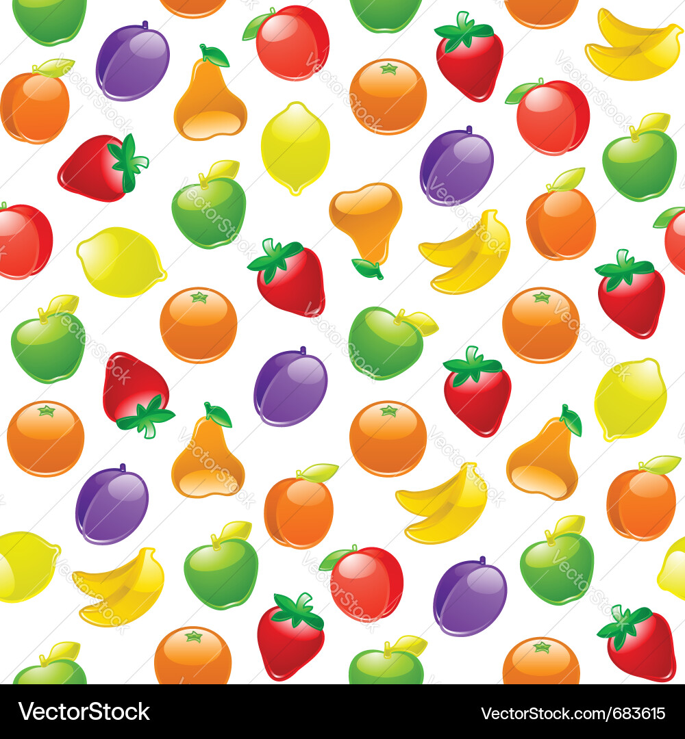 Fruit Background Seamless Pattern Vector Image
