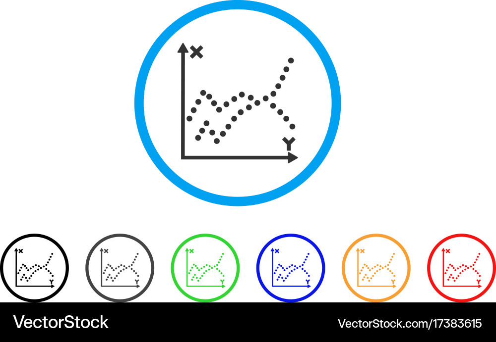 Functions plot rounded icon vector image