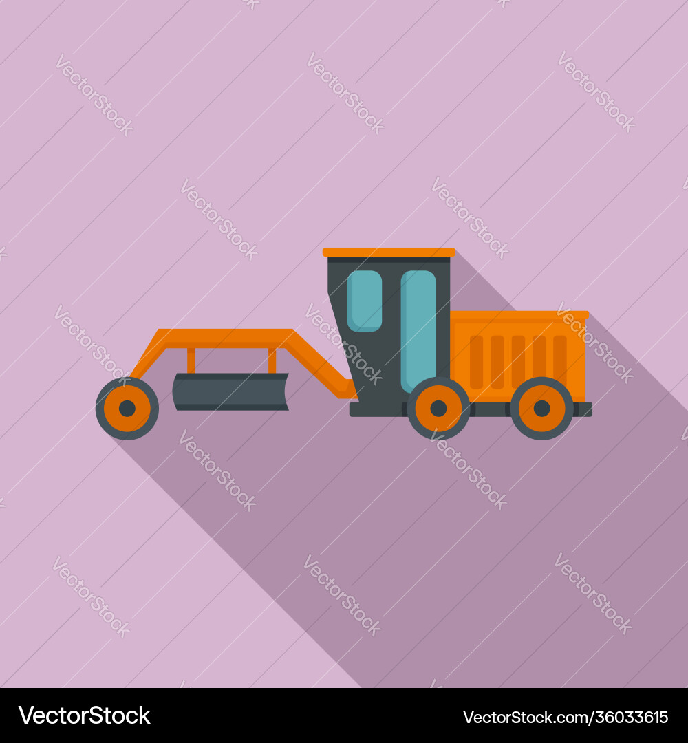 Grader machine demolition icon flat style Grader machine demolition icon flat style vector image