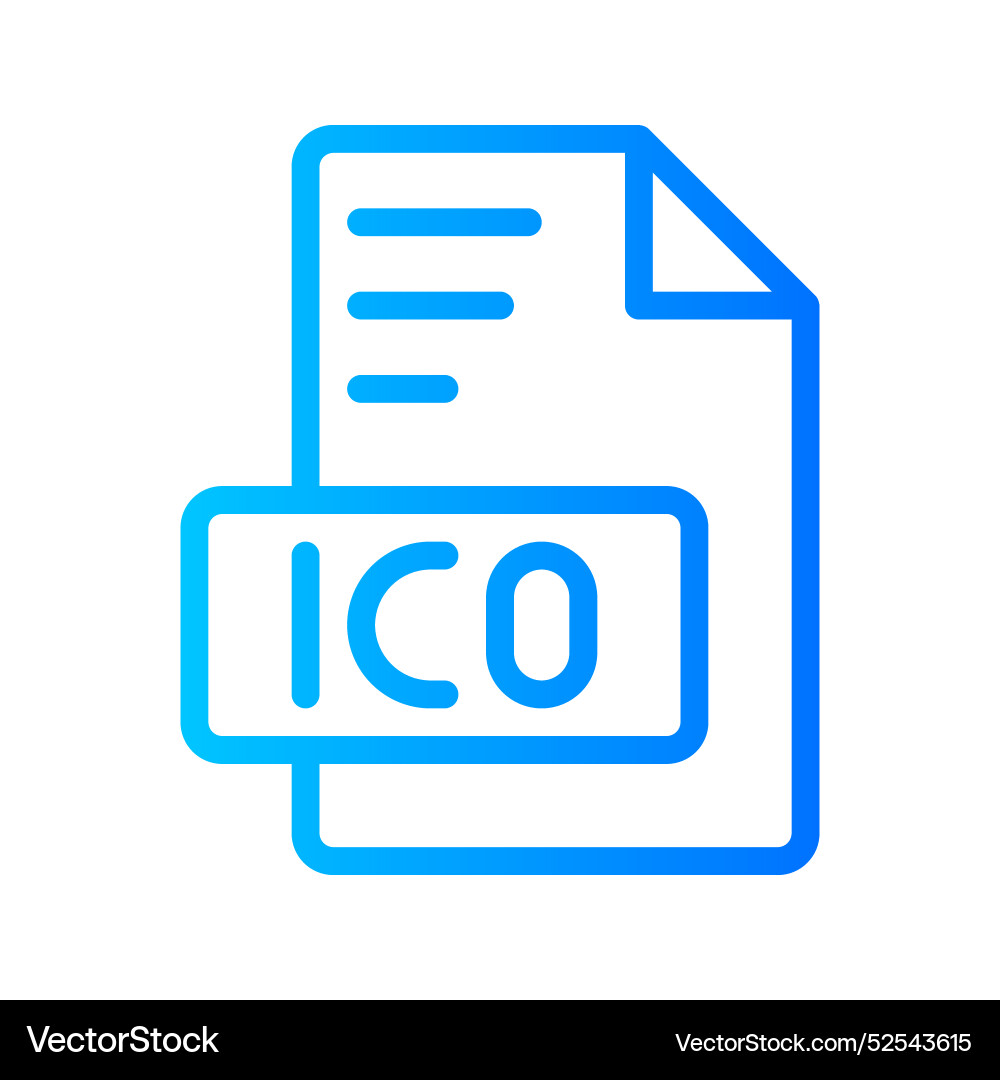 Ico document file picture gradient icon format Ico document file picture gradient icon format vector image