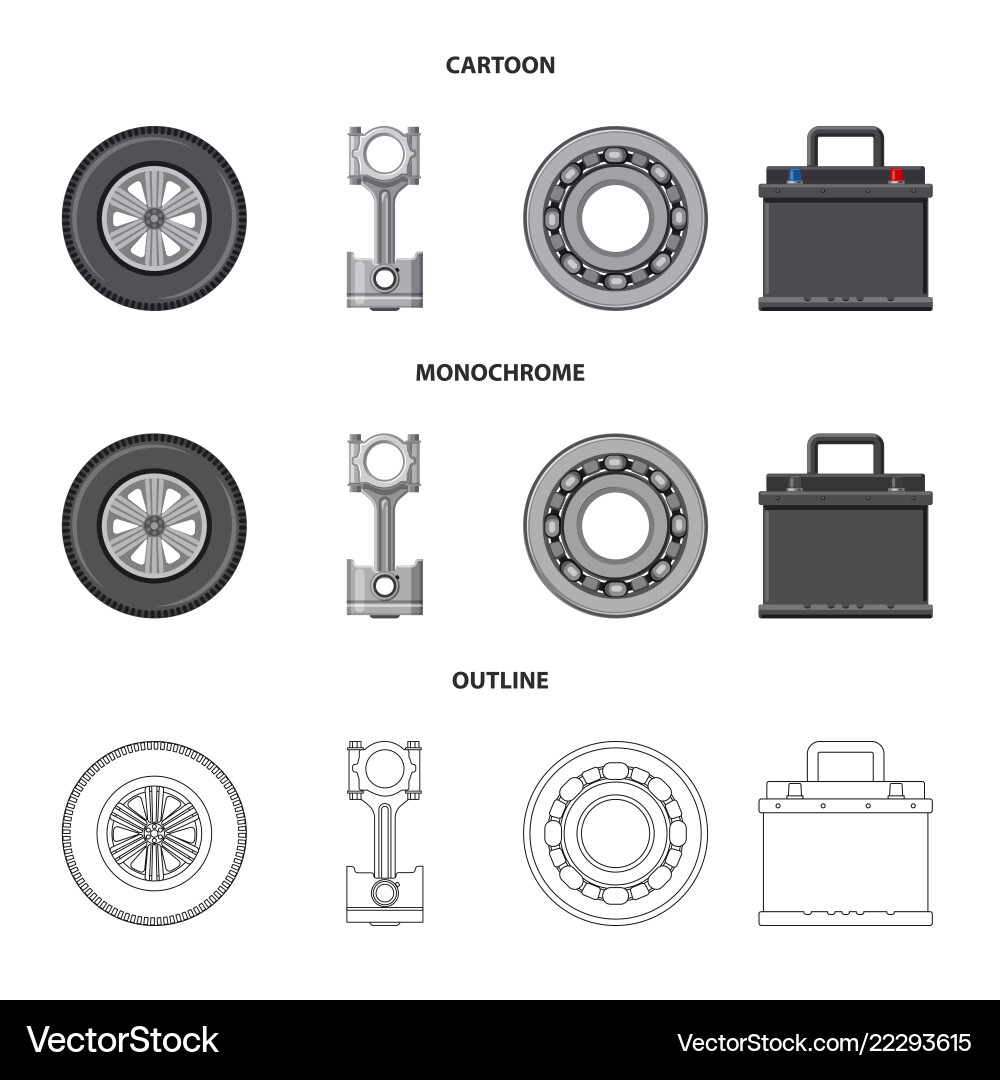 Isolated object of auto and part symbol Vector Image