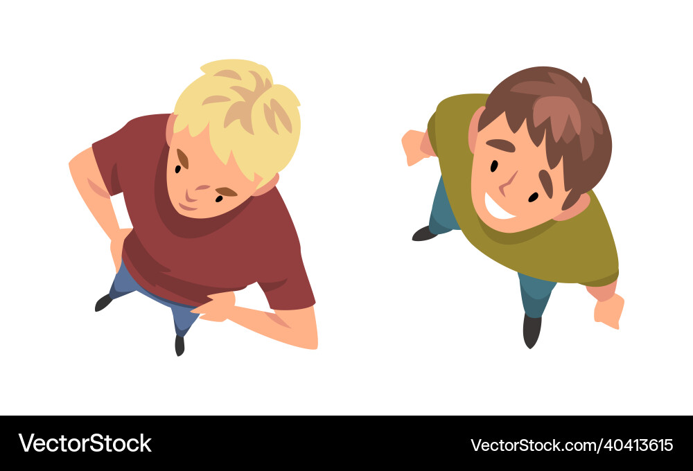 Man character looking up view from above Man character looking up view from above vector image