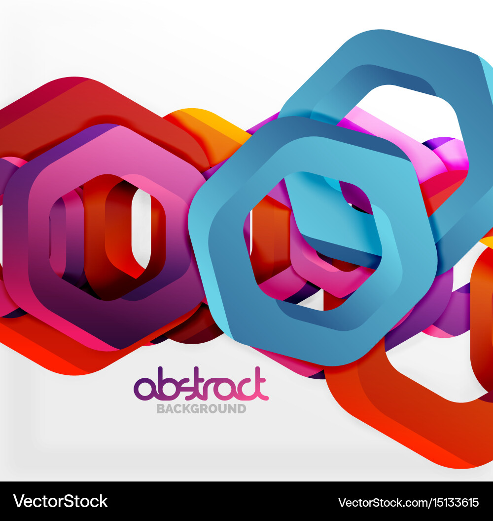 Overlapping hexagons design background vector image