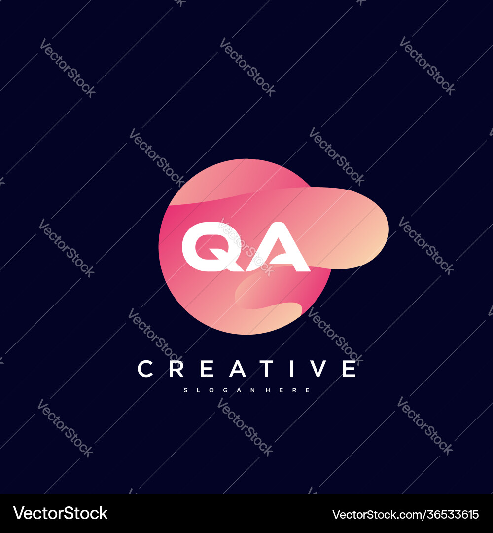Qa initial letter logo icon design template vector image