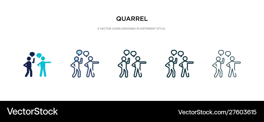 Quarrel icon in different style two colored Quarrel icon in different style two colored vector image