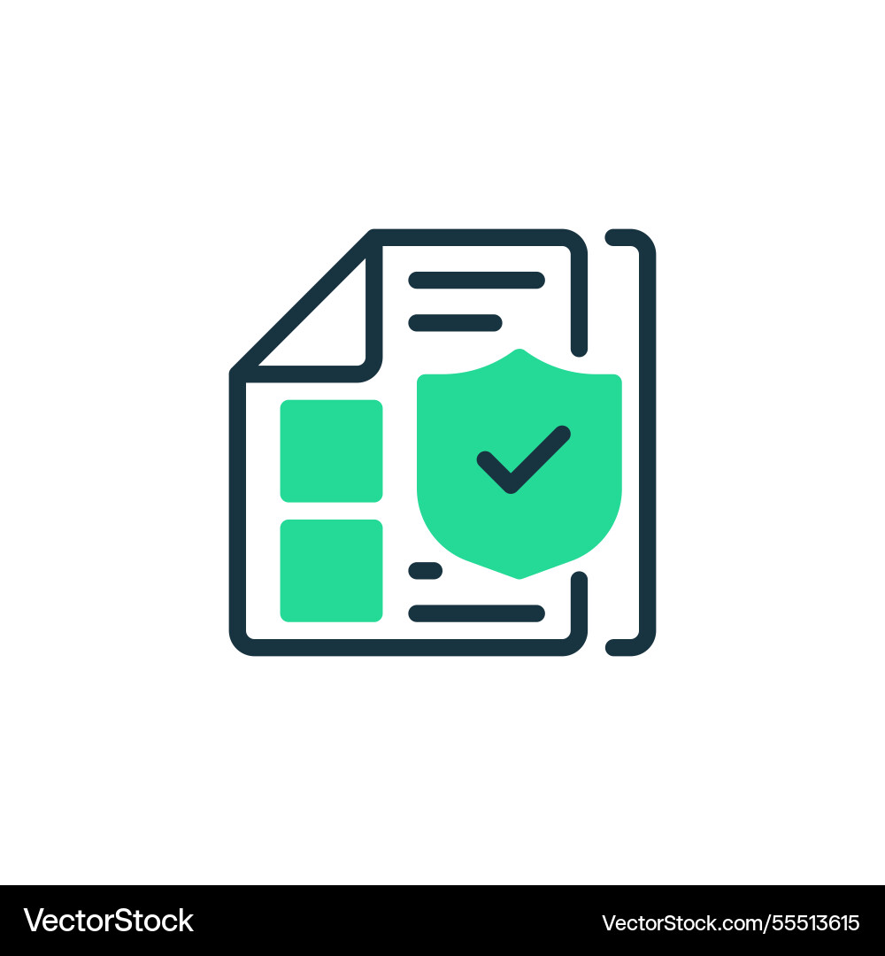 Security check two tone color icon linear style Security check two tone color icon linear style vector image