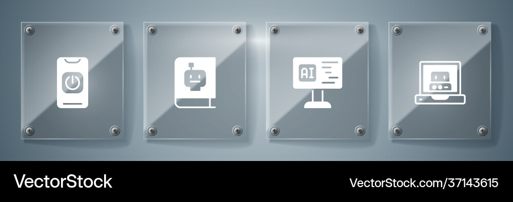 Set creating robot software user manual and turn Set creating robot software user manual and turn vector image