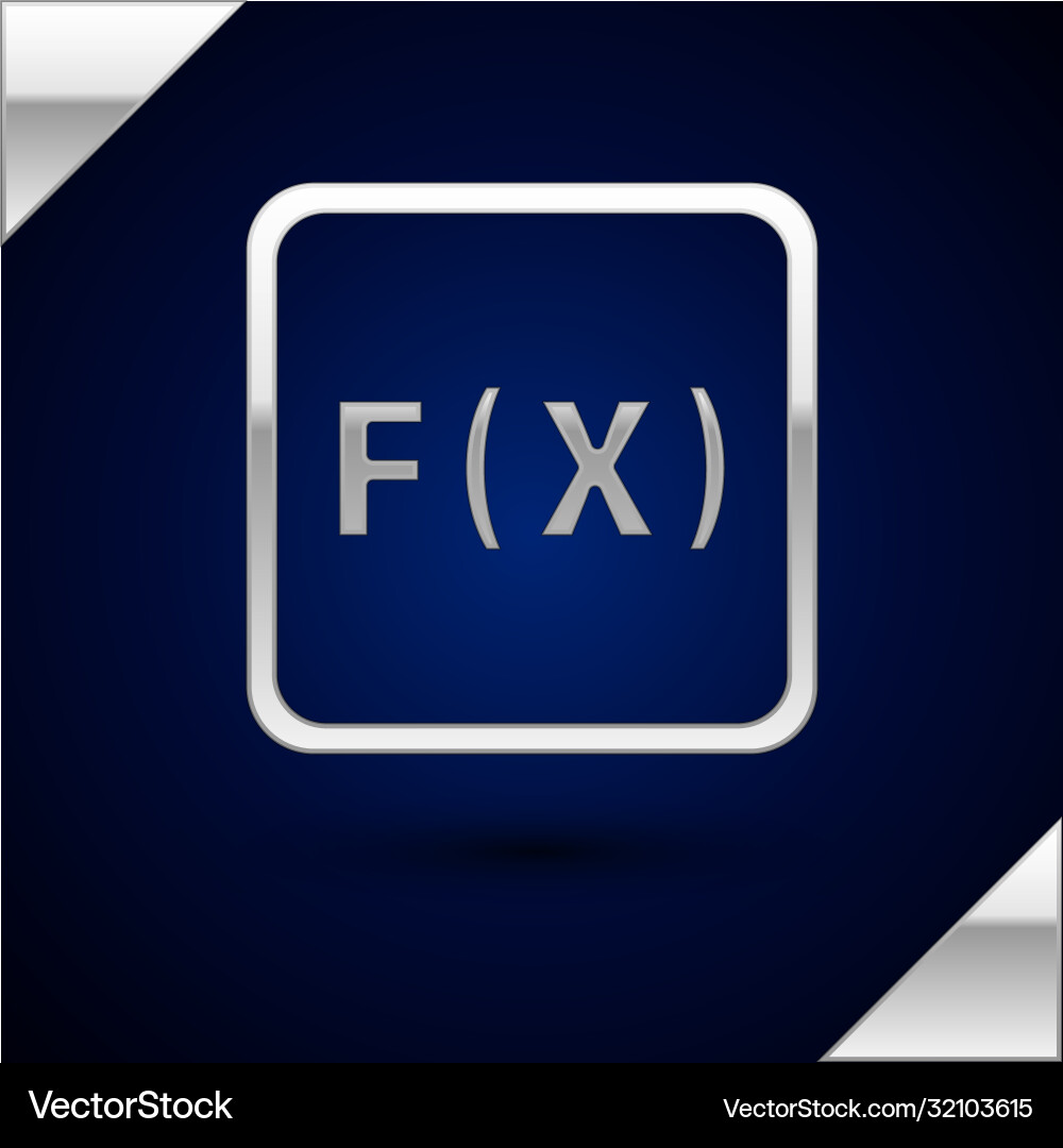 Silver function mathematical symbol icon isolated Vector Image