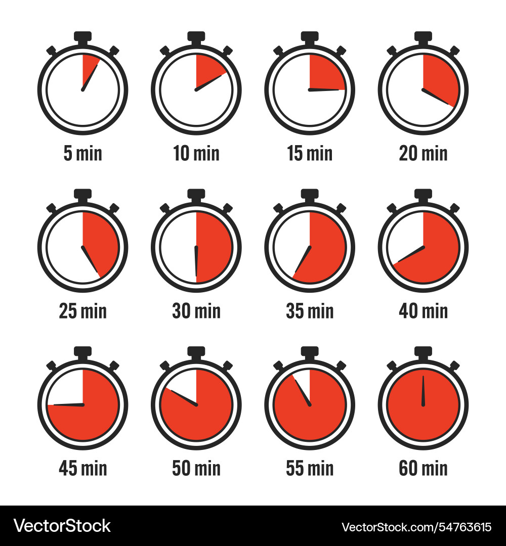 Stopwatch icons colorful simple chronometer time Stopwatch icons colorful simple chronometer time vector image