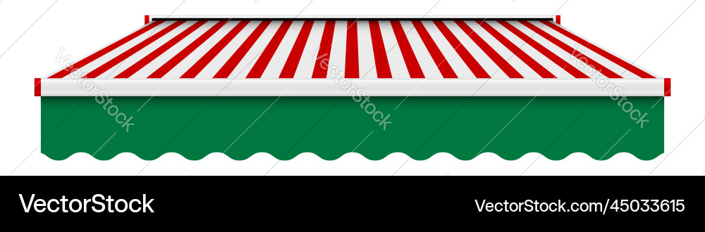 Striped awning in italy flag colors 3d realistic Striped awning in italy flag colors 3d realistic vector image