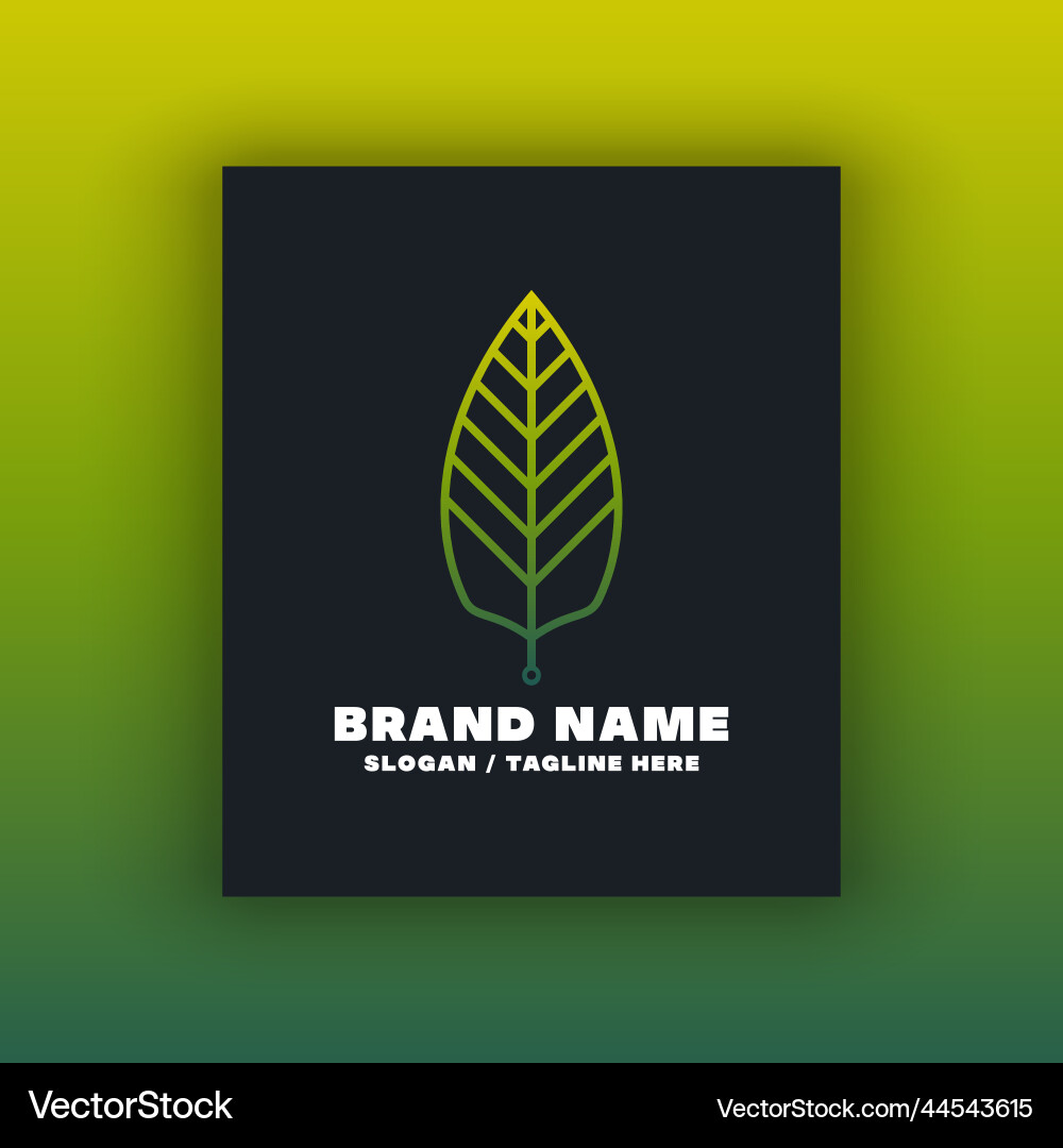 Tree leaf pattern logo design template vector image