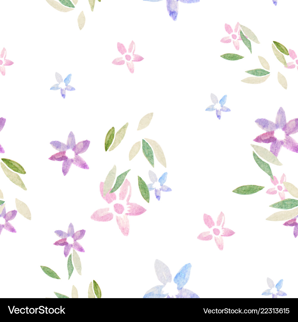 Watercolor Floral Pattern Vector Image