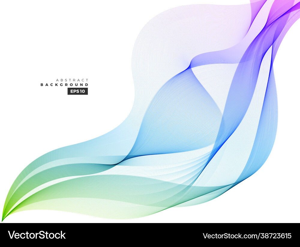 Wave element with abstract colorful lines Vector Image