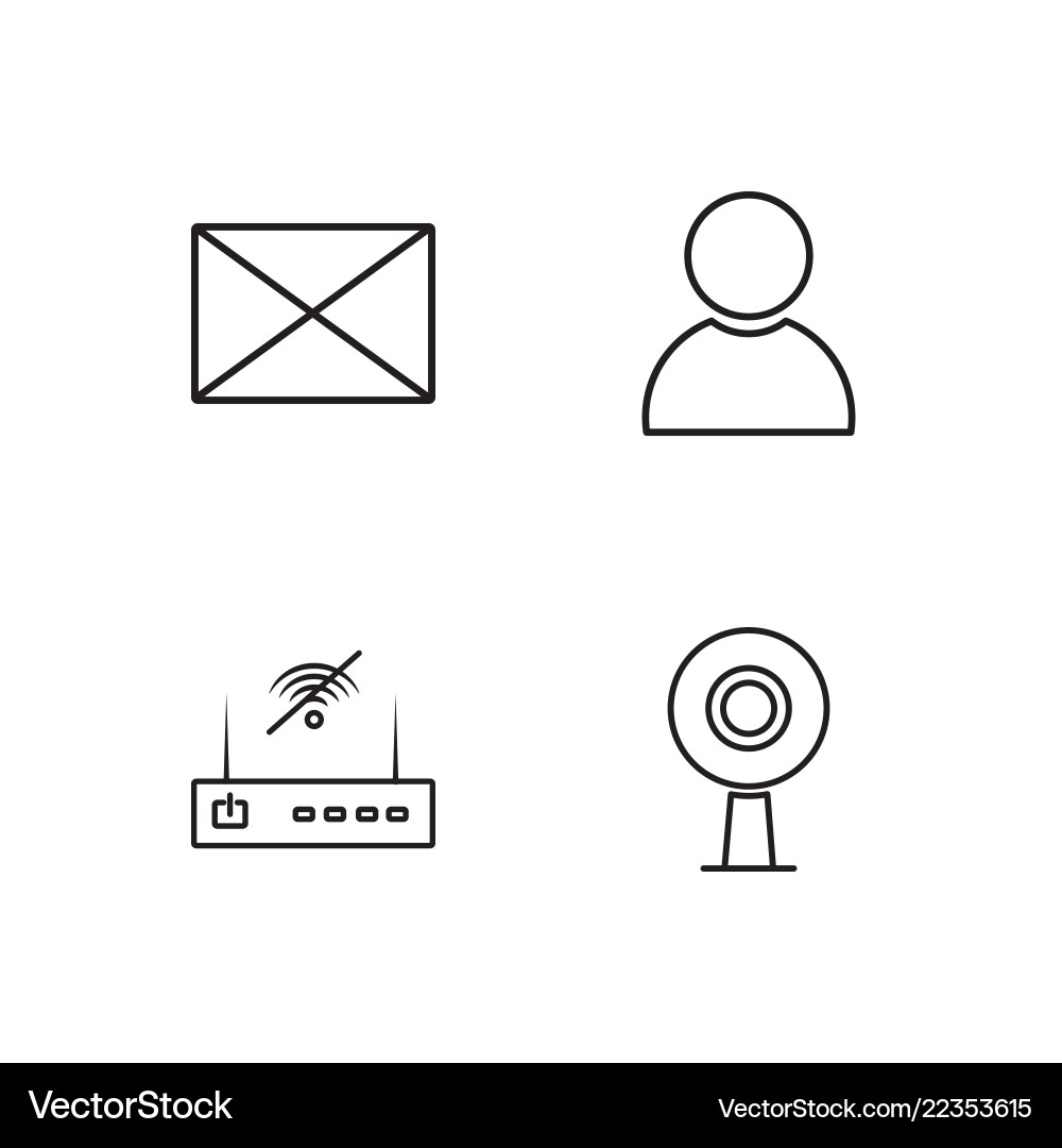 Web simple outlined icons set vector image