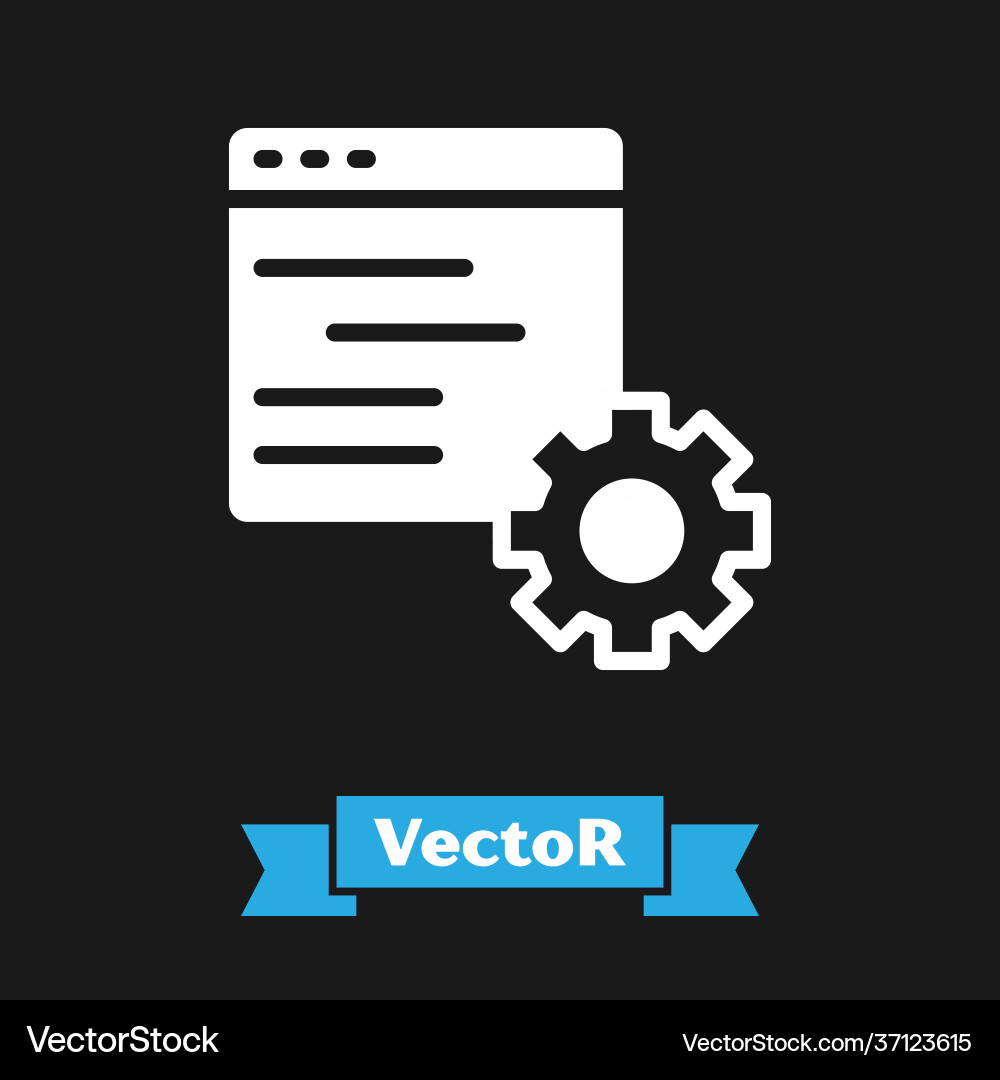 White computer api interface icon isolated White computer api interface icon isolated vector image