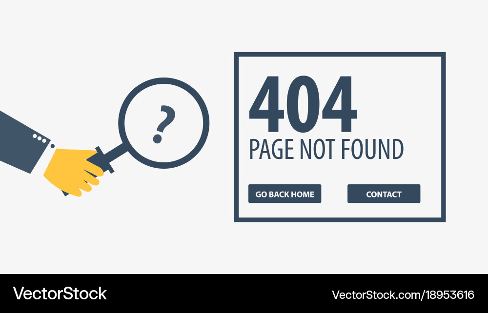 404 error page not found ui ux template vector image