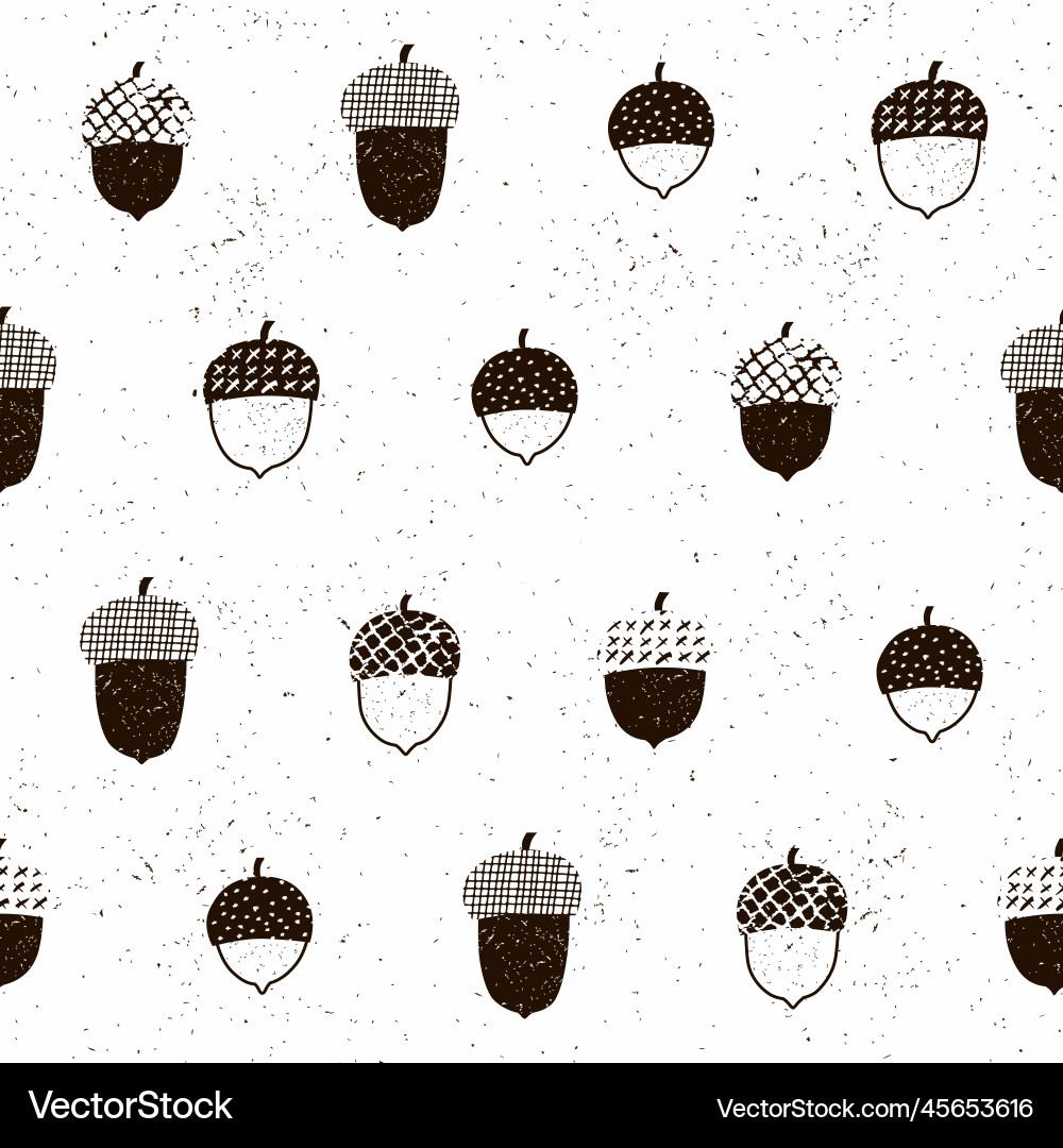 Acorn seamless pattern autumn Acorn seamless pattern autumn vector image