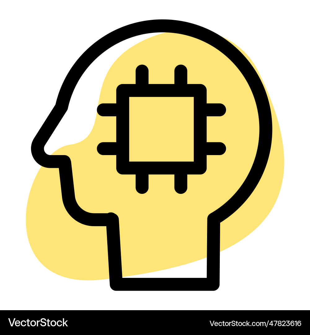 Automated technology component in ai application vector image