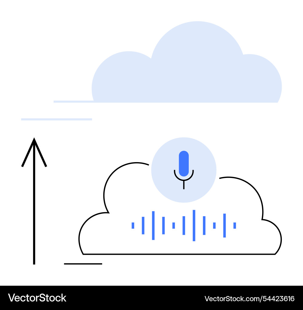 Cloud storage with voice command and data upload Cloud storage with voice command and data upload vector image