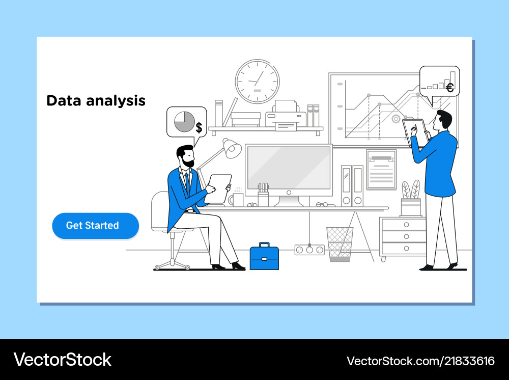 Concept of data analysis for website and mobile Concept of data analysis for website and mobile vector image
